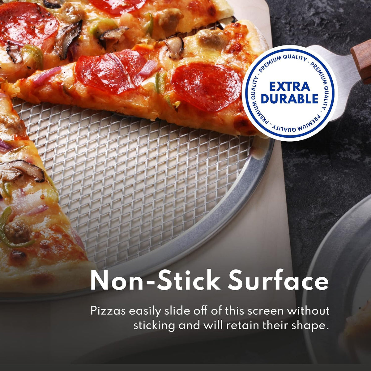 New Star Foodservice Restaurant-Grade Seamless Aluminum Pizza Baking Screen, 10 Inch