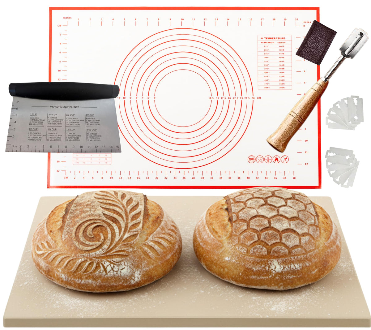 20 inch Baking Stone for Oven, with Silicone Mat and Dough Tool - Thick & Durable Large Pizza Stone for Oven and Grill - Rectangular Cordierite Stone 20" x 13.5" x 0.6"