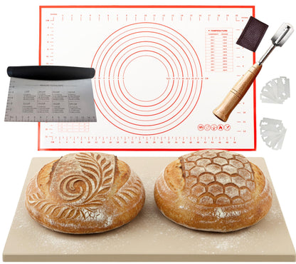 20 inch Baking Stone for Oven, with Silicone Mat and Dough Tool - Thick & Durable Large Pizza Stone for Oven and Grill - Rectangular Cordierite Stone 20" x 13.5" x 0.6"