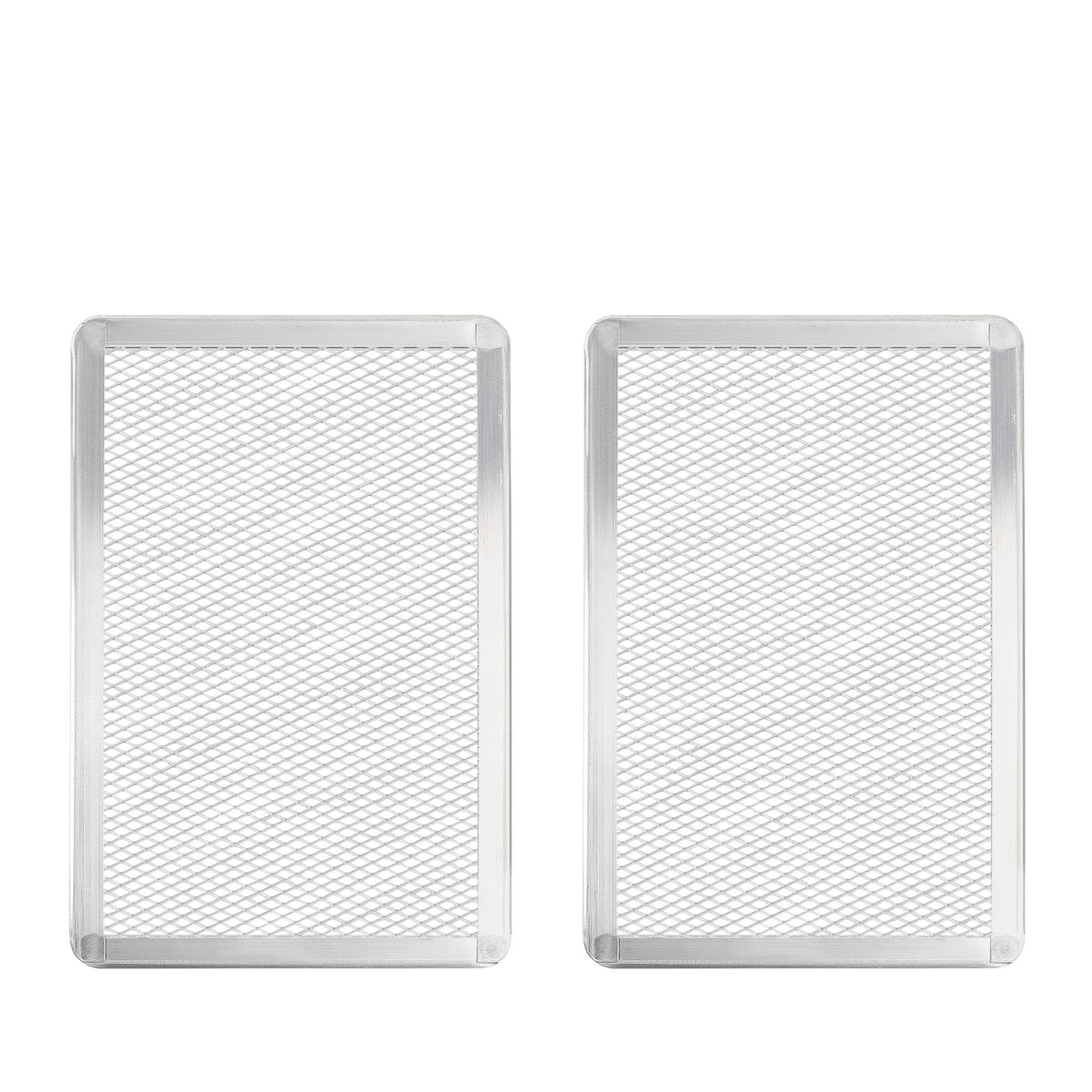 Pizza Screen 11 x 16 Inch 2 Pack Rectangular Aluminum Pizza Pan Restaurant-Grade Flatbread Screen Pizza Crisper Pan,Oven-Safe
