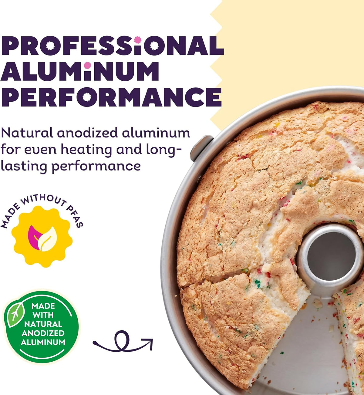 Wilton Aluminum Angel Food Tube Cake Pan, Made Without PFAS, 10 in.