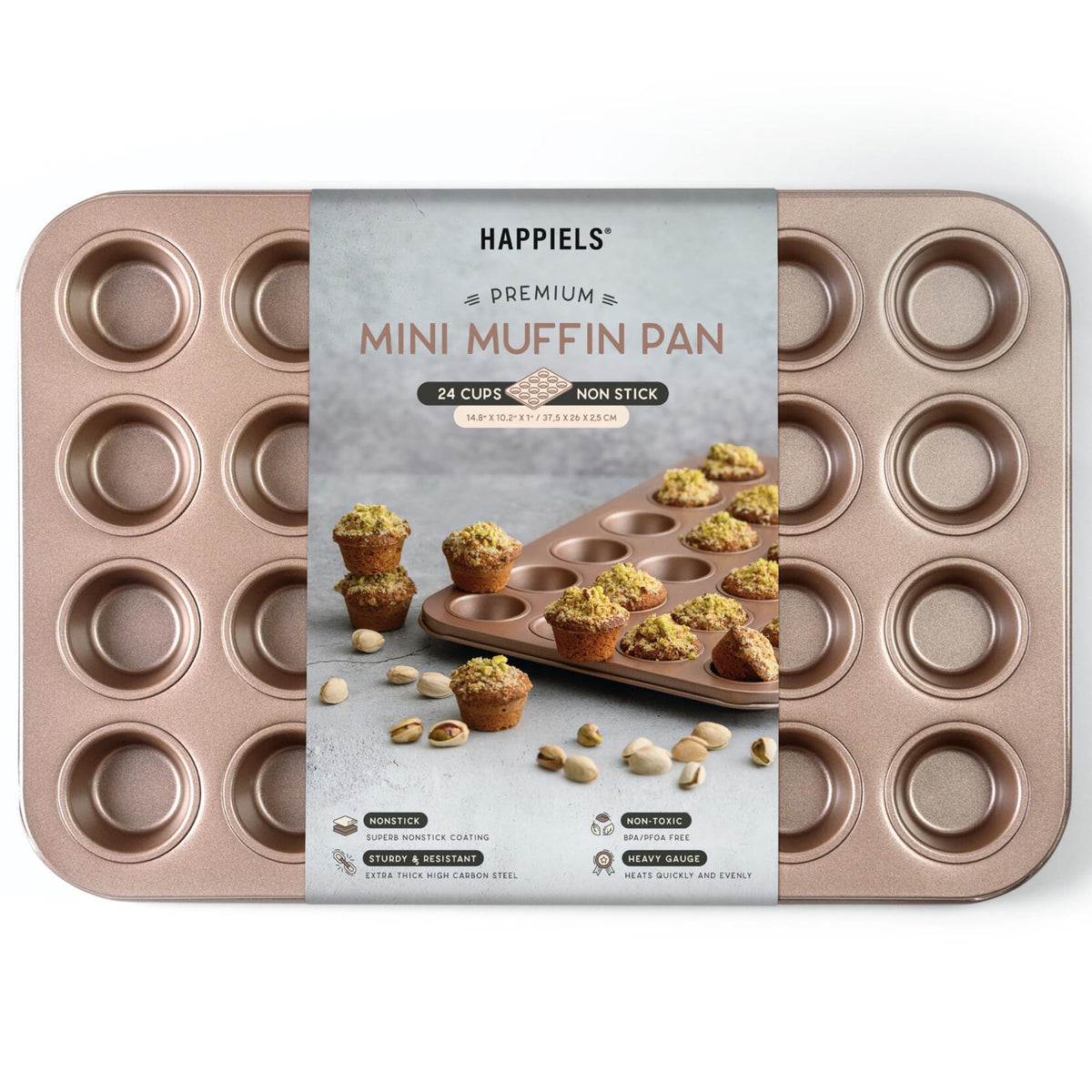 HAPPIELS 9 inch Raund Cake Pan 2 Pack Nonstick, PFOA & BPA Free