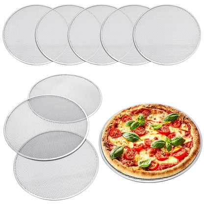 Nuogo 5 Pcs 14 Inch Aluminum Mesh Pizza Screens with Holes, Round Nonstick