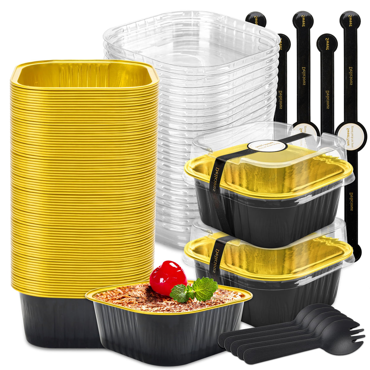 Halloween Mini Cake Pans with Lids, Pink 60 Pack for Bake Sales