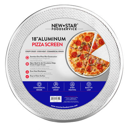 New Star Foodservice Restaurant-Grade Seamless Aluminum Pizza Baking Screen, 10 Inch