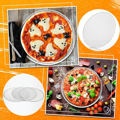 Nuogo 5 Pcs 14 Inch Aluminum Mesh Pizza Screens with Holes, Round Nonstick