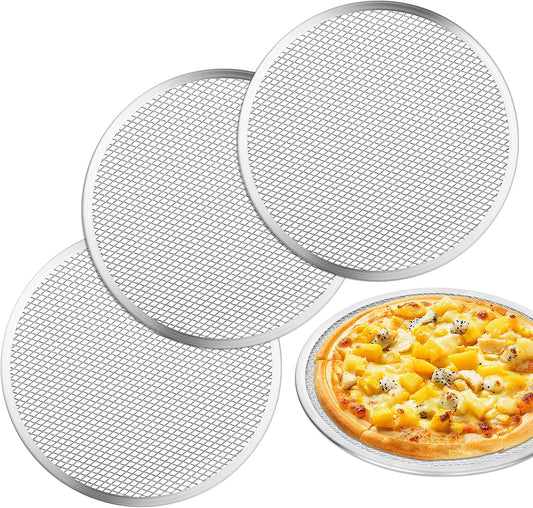 3 Pack Pizza Screen, 12 Inch Pizza Pan for Oven