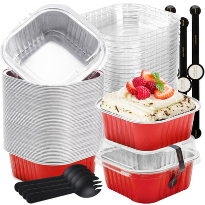 Halloween Mini Cake Pans with Lids, Pink 60 Pack for Bake Sales