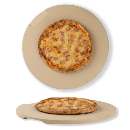 K ROCKSHEAT Pizza Stone Round 16 Inch for Grill and Oven, Large Cordierite Baking Stone for Bread, Safe Circular Cooking Stone for Grill 16", Easy to Clean