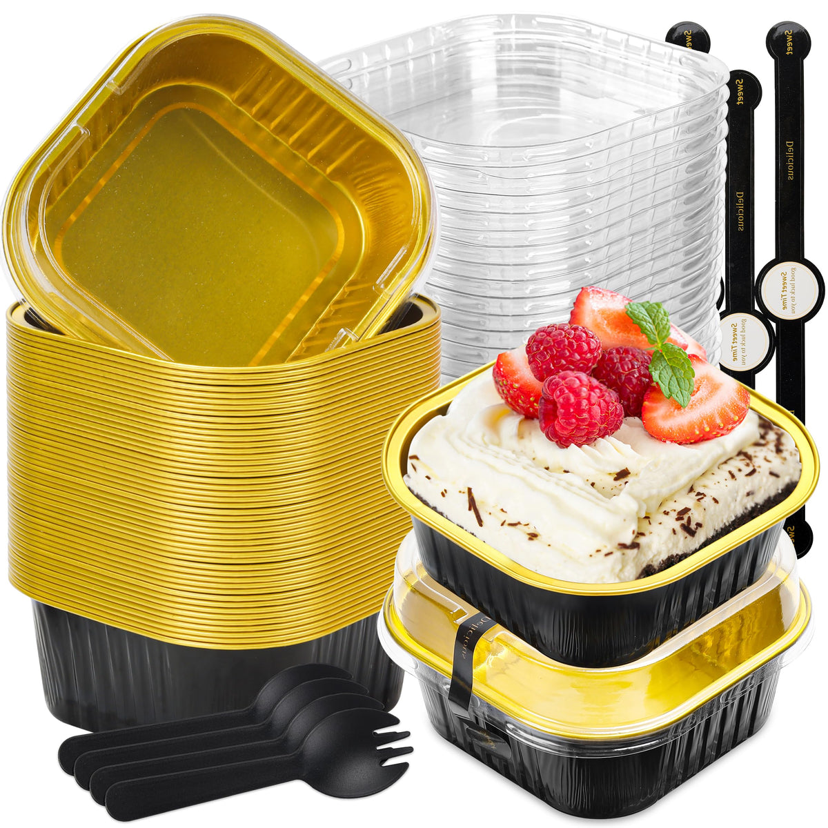 Halloween Mini Cake Pans with Lids, Pink 60 Pack for Bake Sales
